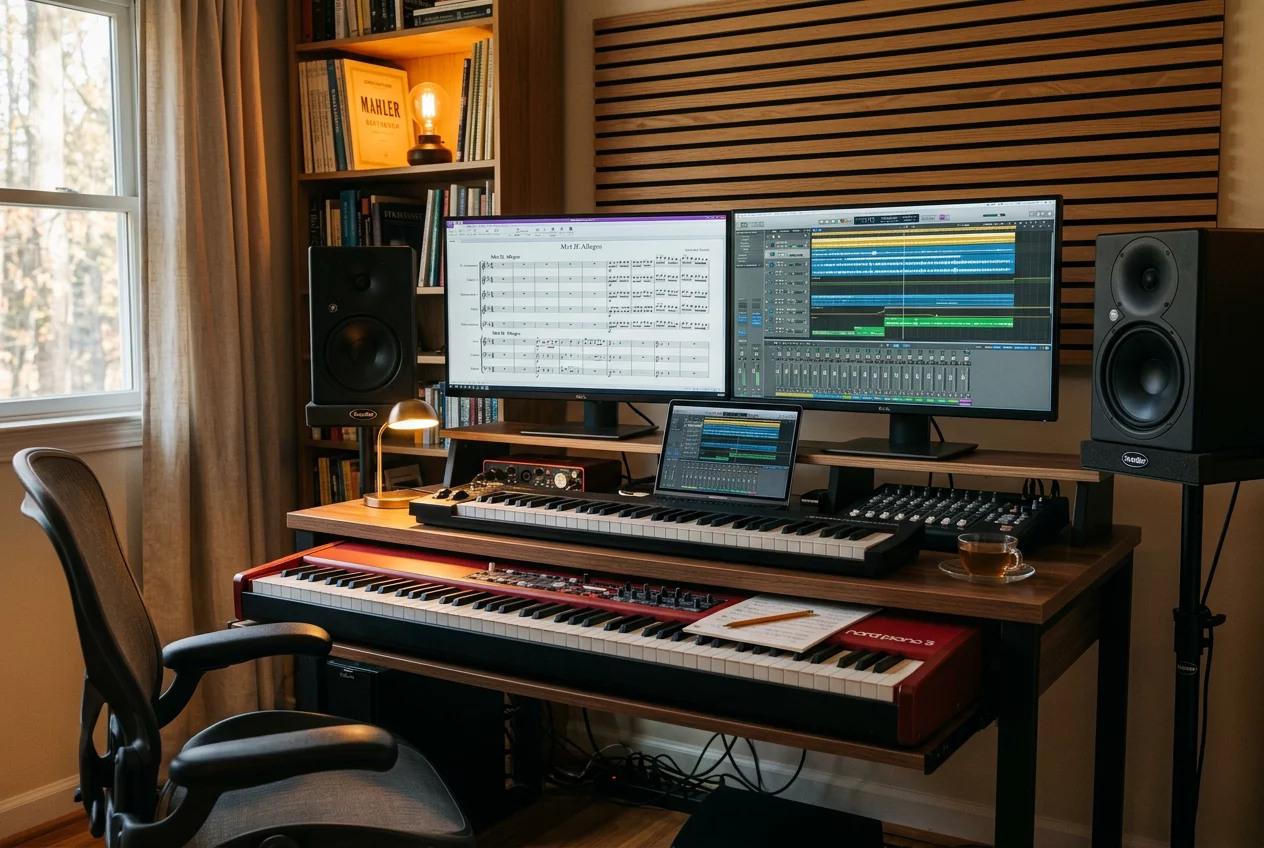 Nowoczesne studio muzyczne łączące tradycję z technologią